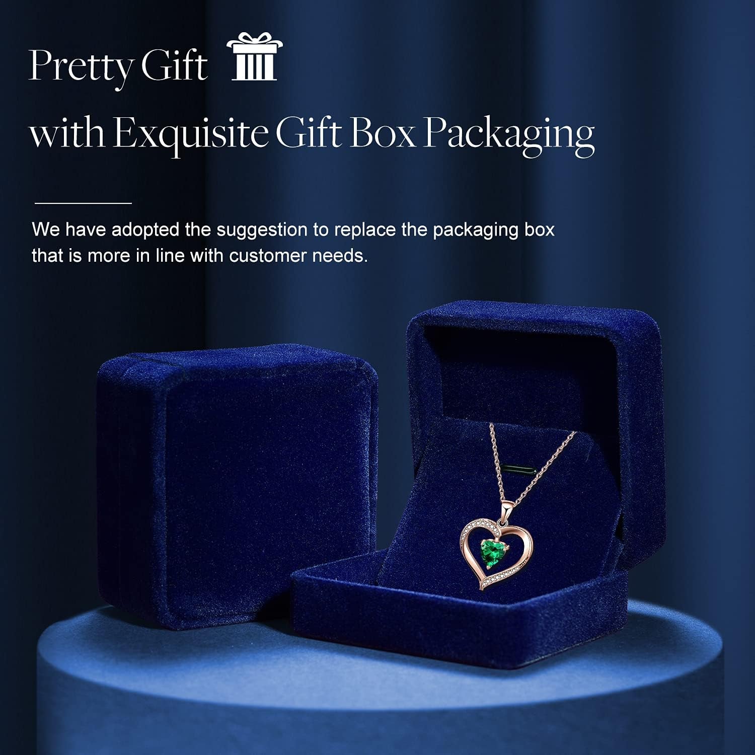 ✦Christmas Day Gifts Forever Love Heart Necklace Jewelry 18K White Gold/Rose Gold Plated 925 Sterling Silver Birthstone Pendant Necklace with 5A Cubic Zirconia Birthday Gifts for Women.