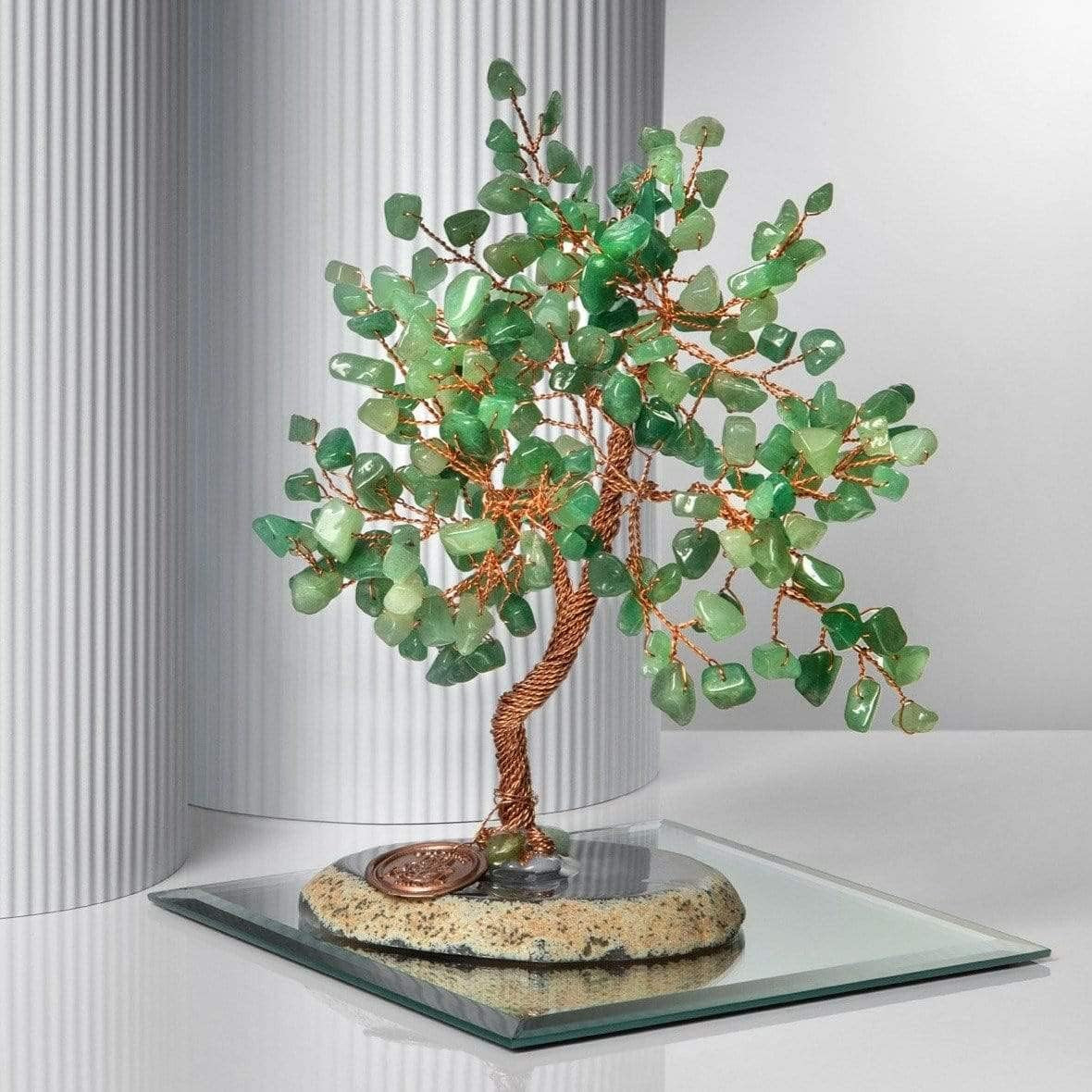  Real Jade Crystal Feng Shui Tree of Life Home Decor, Homemade in Bali, Medium 8”