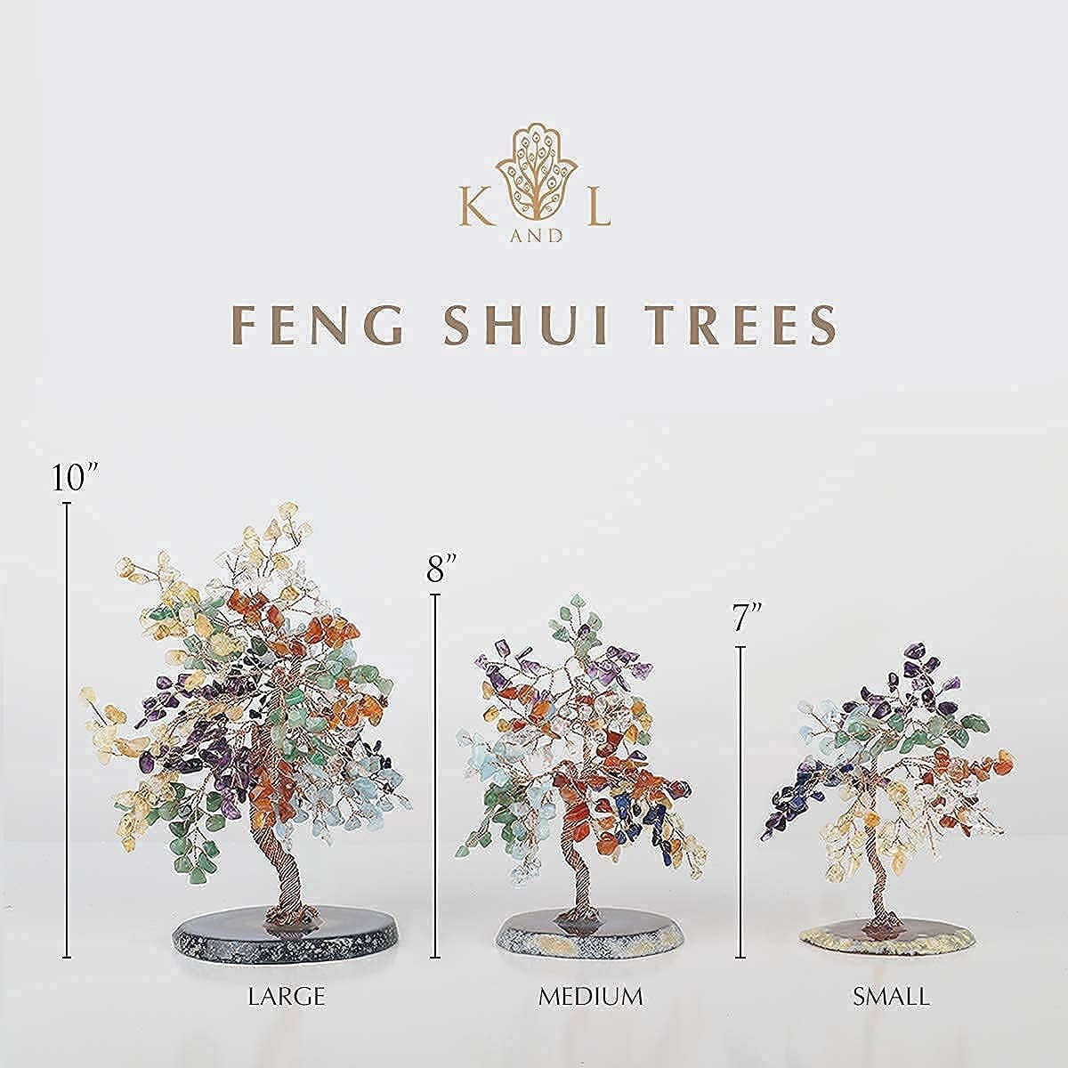 Real Jade Crystal Feng Shui Tree of Life Home Decor, Homemade in Bali, Medium 8”